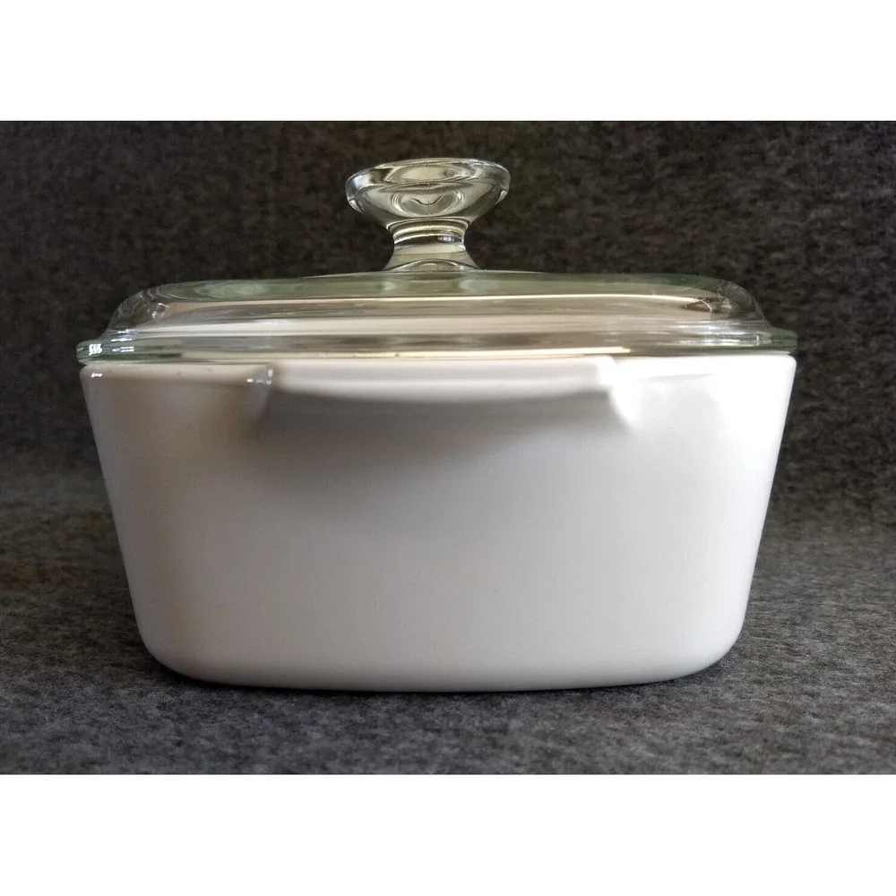 Corning Ware Blue Dusk Floral Casserole Dish A-1.5L Tab Handle Pyrex Lid Vtg USA
